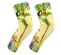 EZIOLY Rodilleras de flamenco de verano con diseño de flamencos, para loros y tucán, para baloncesto, voleibol, voleibol, pata de abeja, rodilleras protectoras acolchadas, rodilleras de apoyo para