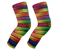 EZIOLY Rodilleras de madera coloridas para fondo de baloncesto, fútbol, voleibol, panal de abeja, rodillera, protector acolchado para rodilla, rodillera para hombres y mujeres