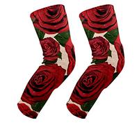 EZIOLY Rodilleras de rosas rojas, para baloncesto, fútbol, voleibol, panal de abeja, pierna, rodillera, protector acolchado, rodillera para hombres y mujeres