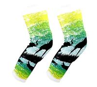 EZIOLY - Rodilleras de safari en África con diseño de animales salvajes que reflejan en el agua, para baloncesto, voleibol, panal de abeja, rodillera, protector acolchado para hombres y mujeres