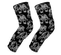 EZIOLY Rodilleras decorativas con diseño de elefante indio, baloncesto, fútbol, voleibol, panal de abeja, rodillera acolchada para hombres y mujeres