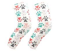 EZIOLY - Rodilleras para perros y gatos, con diseño de huellas de patas coloridas, para baloncesto, fútbol, voleibol, panal de abeja, rodillera, protector acolchado de apoyo para hombres y mujeres
