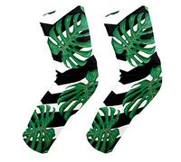 EZIOLY - Rodilleras tropicales con diseño de hojas de monstera, para baloncesto, voleibol, panal, pierna y rodilleras, acolchadas, para hombres y mujeres