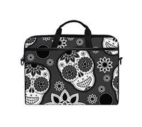 EZIOLY Sugar Skull Flower - Bolso Bandolera para portátil de 14" a 15,4"