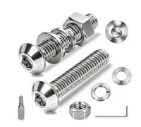 Ezitruz 20 Piezas Tornillos de Cabeza Alomada Set M6x10 mm Tornillos de Cabeza de Botón Hexagonal Acero Inoxidable 304 Tornillo con Tuercas Lavadora para Muebles Montaje