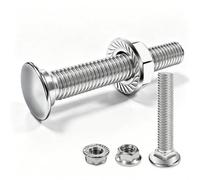 Ezitruz 48 Set Tornillos de Cabeza Redonda Plana de Acero Inoxidable M8x80 | 24 Tornillos Perno de Carruaje, 24 Tuercas de Brida M8, Tornillo Perno de Carruaje