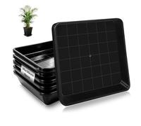 Ezitruz 6 Piezas Platillos para Plantas 30x30 cm Plato Maceta Cuadrado | Platos de Plastico, Negro, Reutilizables, Posavasos, para Flores, Jardín, Balcón, Salón