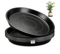 Ezitruz 6 Piezas Platillos para Plantas 36 cm Plato Maceta Redondo | Platos de Plastico, Reutilizables, Negro, Posavasos para Flores, Jardín, Balcón, Salón