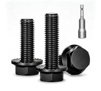 Ezitruz Tornillos con Brida M5x25 mm Tornillo Hexagonal Exterior(30Piezas) | Viti M5 Nere a Flangia, Testa Esagonale Esterna, Acciaio al Carbonio, DIN 6921, con Chiave Esagonale, Filettatura Completa