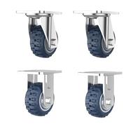 EZLUIYLDH 15cm de Alta Resistencia Ruedas giratorias para Muebles Carritos Juego de 4 con Bloqueo Duradero & Fuerte Capacidad de Carga (Fijo & Giratorio 12.7cm)