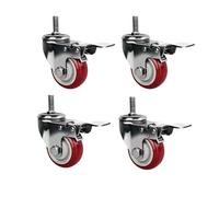 EZLUIYLDH de Alta Resistencia Ruedas 4-Paquete, 3" Acero Ruedas para Carro con Premium Acero Inoxidable & Poliuretano para rodamiento Suave en Flatbed Carritos y Industrial Mionca