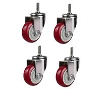 EZLUIYLDH de Alta Resistencia Ruedas 4-Paquete, 3" Acero Ruedas para Carro con Premium Acero Inoxidable & Poliuretano para rodamiento Suave en Flatbed Carritos y Industrial Mionca