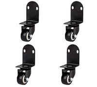 EZLUIYLDH Juego de 4 Ruedas giratorias 2 Pulgada L Forma Ruedas con Freno 360 Degree Goma Repuesto para Carritos Muebles Bancos de Trabajo Carros - Negro