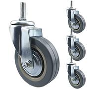 EZLUIYLDH M10 M12 Roscado Ruedas giratorias para Muebles Juego de 4 75mm 100mm Silencioso Repuesto Ruedas con Freno fácil de Instalar para Work Tables