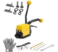 EZLUIYLDH Máquina Herramienta para flejado de Acero y Metal para Embalaje. Integra Funciones de Tensor, crimpadora y Cortador sin precinto (A333-5/8).