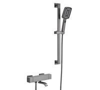 EZLUIYLDH Sistema de Ducha termostático con Barra Deslizante, Grifo de Ducha con rociador Manual de 3 Modos y caño de bañera, Juego Combinado de grifos de Ducha montados en la Pared