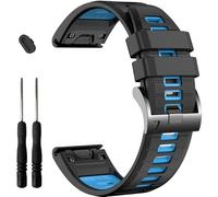 EZMVZKU 26mm Quickfit Pulsera de Bracelet para Garmin Fenix 7X Pro/7X/Fenix 6X/6X Pro/Fenix 5X/5X Plus/Fenix 3/3 HR, Correa de Silicona de Recambio para Descent Mk1/Mk2i/tactix 7 Pro, black/blue