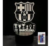 Ezonik Lampara Barcelona, Sextete Barça,Regalo para Niños,Escudo de Fútbol para Niño y Adulto.16 Colores,Luz Led Nocturna,Control Remoto,Lámparas Personalizadas. Iluminación Interior.
