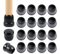 Ezprotekt - 16 tapas redondas pequeñas de silicona negra para sillas, combinación de elastómero termoplástico de 2 cm para proteger alfombras, cabe en patas de 1,3 a 2 cm, se desliza suavemente, no