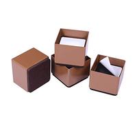 Ezprotekt Elevadores de Cama, Elevadores de Muebles para Sofá, Mesa, Altura de Elevación de 1,2 ", Almohadilla Inferior Protege los Suelos, Juego de 4,Marrón Cuadrado