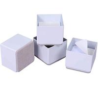 Ezprotekt Elevadores de Cama, Elevadores de Muebles para Sofá, Mesa, Altura de Elevación de 1,2 ", Almohadilla Inferior Protege los Suelos, Juego de 4,Blanco Cuadrado