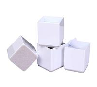 Ezprotekt Elevadores de Cama, Elevadores de Muebles para Sofá, Mesa, Altura de Elevación de 2 ", Almohadilla Inferior Protege los Suelos, Juego de 4,Blanco Cuadrado