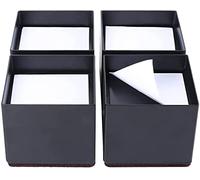 Ezprotekt Elevadores de Cama para Muebles sofá, Mesa, elevación de Altura de 1.98 Pulgadas, Almohadilla Inferior Que Protege los Pisos, Soporte Fuerte de Acero sólido, Cuadrado Negro de 4 Piezas