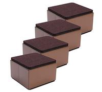 Ezprotekt Elevadores de Muebles 5 cm de Altura, Elevadores de Cama Autoadhesivos de 8 cm de Diámetro, Añaden 5 cm de Altura a Las Camas Sofás, Cuadrado Marrón