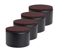 Ezprotekt Elevadores de Muebles de 5 cm, Elevadores de Cama de Acero al Carbono, Diámetro de 8 cm, Autoadhesivos, Resistentes, Añade 5 cm de Altura a Las Camas y Sofás,Redondo Negro