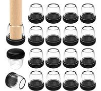 Ezprotekt Fundas para Patas de Silla, 16 Deslizadores para Patas de Silla para Muebles de Alfombra, 28-33mm Protectores de pies, Almohadillas Redondas de 1.25 Pulgadas, Color Transparente TPE