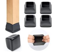 Ezprotekt Tapones Cuadrados para Patas de Silla, 37-50mm, Color Negro
