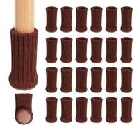 Ezprotekt Tejido Mesa Silla Pierna Calcetines elástico Silla Muebles Calcetines Establece Madera Protectores de Suelo para Patas de Muebles, marrón, 24 Paquetes (marrón Oscuro)