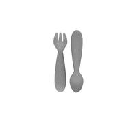 ezpz Mini Fork & Spoon - pack de cuchara y tenedor - Gris oscuro - 12+ meses