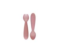 ezpz Mini Fork & Spoon - pack de cuchara y tenedor - Rosa pálido - 12+ meses
