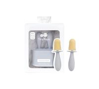 ezpz Tiny Pops - Moldes de helado para bebé (2 uds), silicona alimentaria sin BPA, fáciles de desmoldar y aptos para lavavajillas, desde 4 meses, color Gris Claro