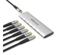 EZQuest Adaptador USB-C Slim Gen 2 Hub 6 en 1 1 USB-C 4K/60Hz Video, 4 USB-C Gen 2 10Gbps, y 1 USB-C Power Delivery 3.0