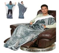 EzrAllora Manta prémium de Doble Capa con Bolsillo para los pies con Bolsillo Marsupial, 67 x 40 Pulgadas, Manta de TV, Regalos para Hombres Que no Quieren Nada, Regalos para papá, Manta de Regazo
