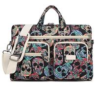 Ezrelia Bolsa de hombro para laptop de 15 a 15.6 pulgadas, para MacBook Pro 16, HP Lenovo Dell de 14 pulgadas, impermeable, funda tipo mensajero, Calavera gótica, 15 inch/15.6 inch