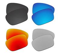 EZReplace Lentes de repuesto compatibles con Arnette Fastball AN4202 62mm gafas de sol (lentes polarizadas) - Se adapta a la montura Arnette Fastball (negro carbón+azul hielo+rojo fuego+metal