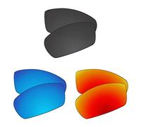 EZReplace Lentes de repuesto compatibles con gafas de sol Spy Optic Dirty Mo (lentes polarizadas) - Se adapta a marcos Spy Optic Dirty Mo (negro carbón+azul hielo+rojo fuego), Carbon Black + Ice Blue