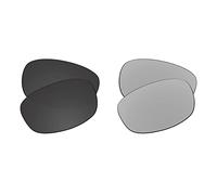 EZReplace Lentes de repuesto compatibles con lentes de sol Maui Jim Twin Falls MJ417 63 mm (lentes polarizadas) - Se adapta a marcos Maui Jim Twin Falls (negro carbón y metal plateado), Carbon Black