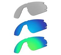 EZReplace Lentes de repuesto para gafas de sol Oakley BXTR OO9280 (lentes polarizadas), se adapta al marco Oakley BXTR (metal plateado, azul hielo y verde primavera)