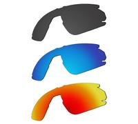 EZReplace Lentes de repuesto para gafas de sol Oakley BXTR OO9280 (lentes polarizadas), se adapta al marco Oakley BXTR (negro carbón, azul hielo, rojo fuego)