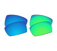 EZReplace Lentes de repuesto para gafas de sol Oakley Currency OX8026 (lentes polarizadas) - Compatible con marcos de monedas Oakley (azul hielo + verde primavera), Azul Hielo + Verde Primavera,