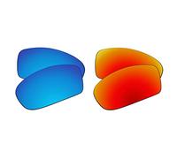 EZReplace Lentes de repuesto para gafas de sol Oakley Double Edge OO9380 (lentes polarizadas), compatible con marco Oakley Double Edge (azul hielo + rojo fuego)