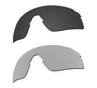 EZReplace Lentes de repuesto para gafas de sol Oakley EVZero Blades OO9454 (lentes polarizadas) Compatible con marco Oakley EVZero Blades (negro carbón + metal plateado), Carbon Black + Metal