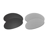 EZReplace Lentes de repuesto para gafas de sol Oakley Eye Jacket 1.0 (lentes polarizadas) Se adapta a Oakley Eye Jacket 1.0 Frame (negro carbón+metal plateado), Carbon Black + Metal Silver, Talla