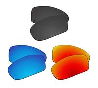 EZReplace Lentes de repuesto para gafas de sol Oakley Fives Squared (lentes polarizadas), Carbon Black + Ice Blue+Fire Red, Taille unique
