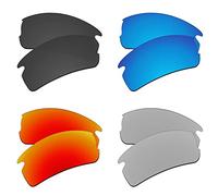 EZReplace Lentes de repuesto para gafas de sol Oakley Flak 2.0 XL OO9188 (lentes polarizadas), Carbon Black + Ice Blue + Fire Red + Metal Silver, Taille unique