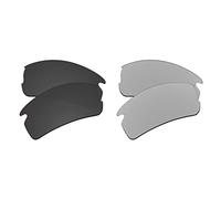 EZReplace Lentes de repuesto para gafas de sol Oakley Flak 2.0 XL OO9188 (lentes polarizadas) - Se adapta al marco Oakley Flak 2.0 XL (negro carbono+plata metálica)